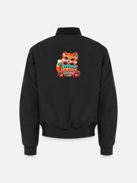Feeling Foxy & Fine Patchwork Fox - Unisex Bomberjacke - Schwarz