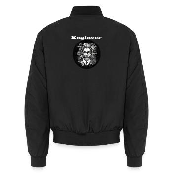Engineer weiß - Unisex Bomberjacke - Schwarz - Hinten - AI Model Male 185 light (185cm)