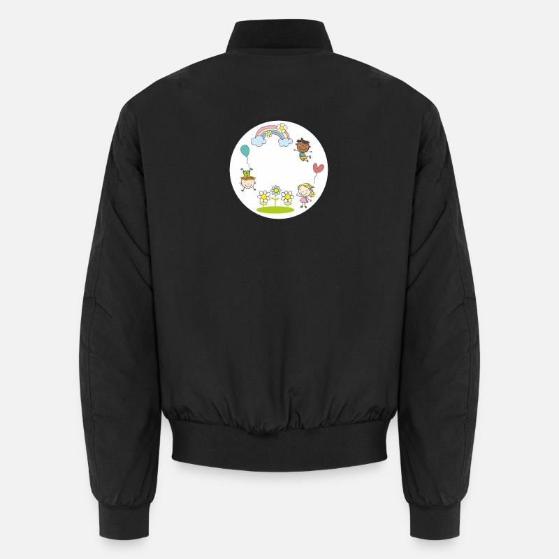 Assorted Kids Rainbow Floral Balloon Unisex Bomber Jacket