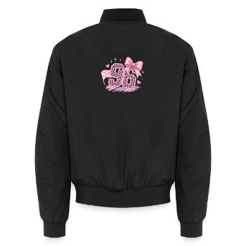 Paillettes Léopard Rose 96 - Bomber unisexe - noir - Dos - AI Model Male 185 light (185cm)