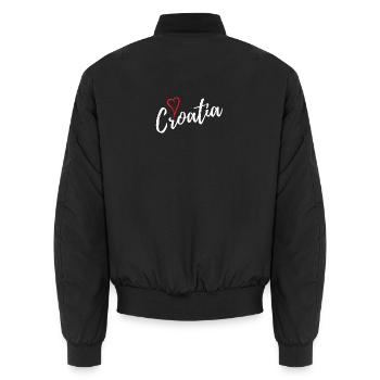 Croatia with Heart - white edition - Unisex Bomberjacke - Schwarz - Hinten - AI Model Male 185 light (185cm)