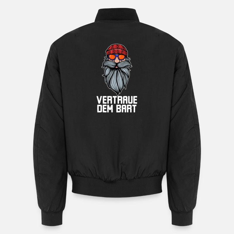 Humorvoll Bart Ziegenbart Statement Bartfrisur - Unisex Bomberjacke - Schwarz