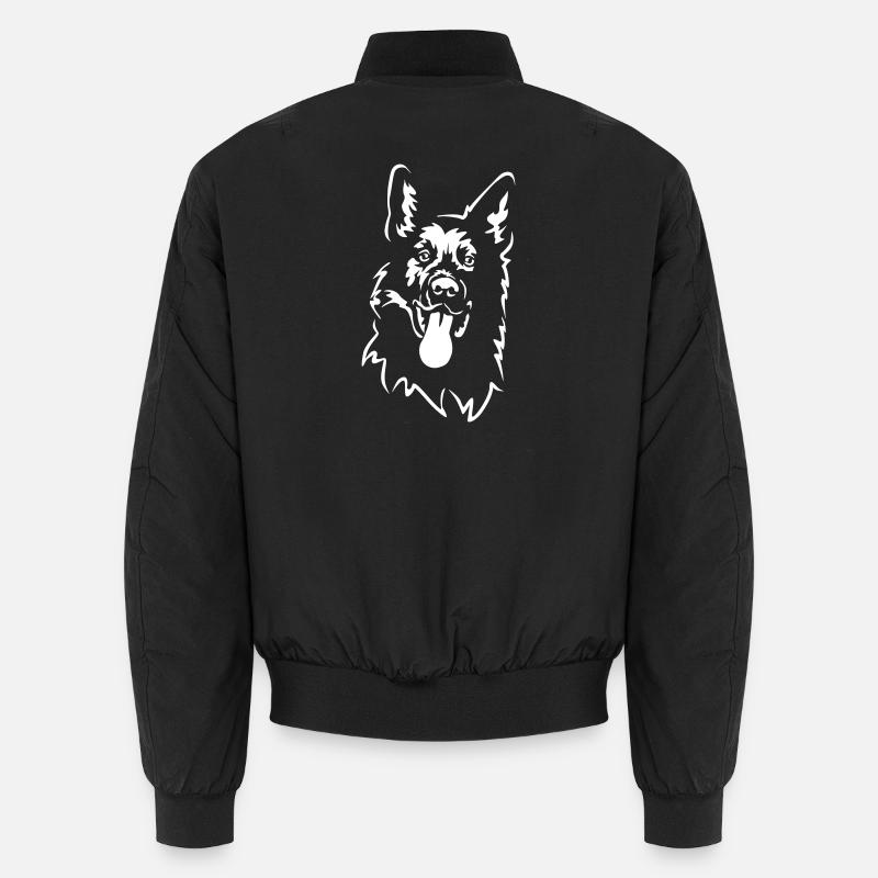 Deutscher Schäferhund Kopf "Black Edition" Unisex Bomberjacke