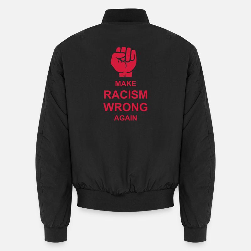 make racism wrong again - Unisex Bomberjacke - Schwarz