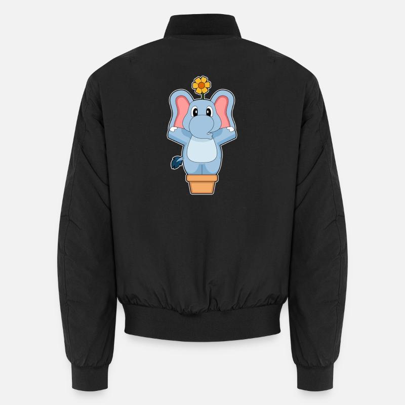Elefant Blume - Unisex Bomberjacke - Schwarz