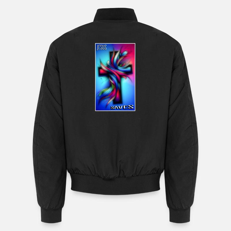 Jesus saves - Unisex Bomberjacke - Schwarz