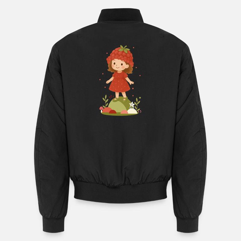 Süßes Himbeer-Mädchen Illustration Unisex Bomberjacke