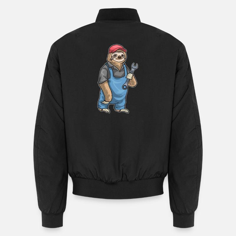 Sloth Mechanic Wrench Unisex Bomber Jacket