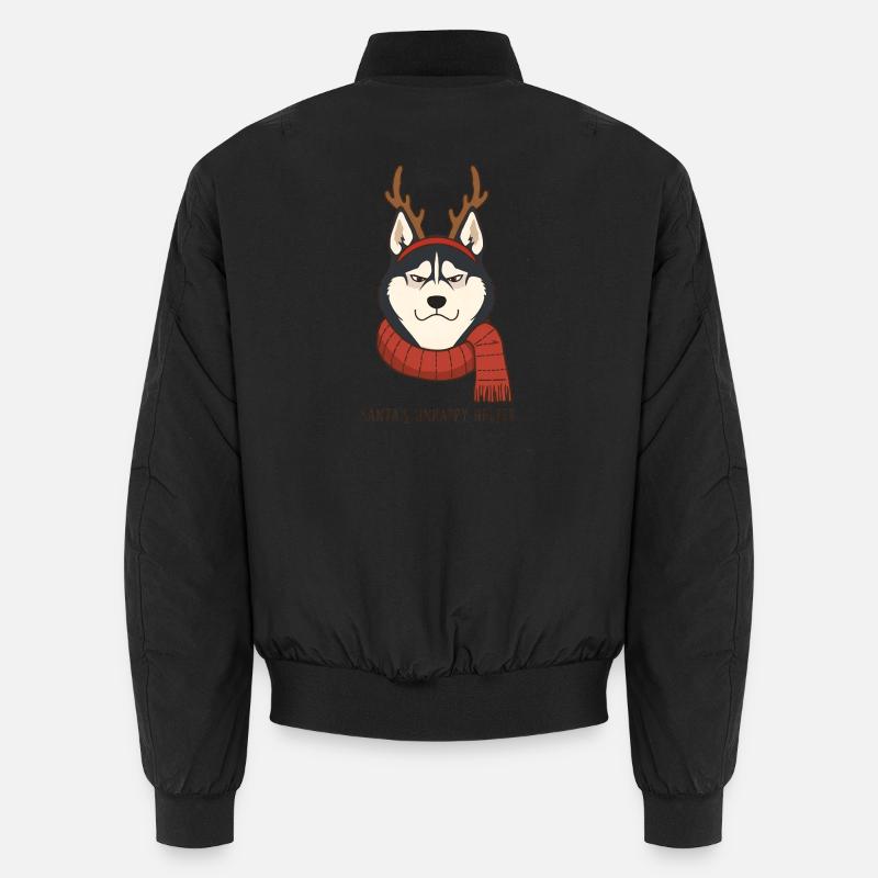 Grumpy Husky – Santa's Unhappy Helper Unisex Bomber Jacket