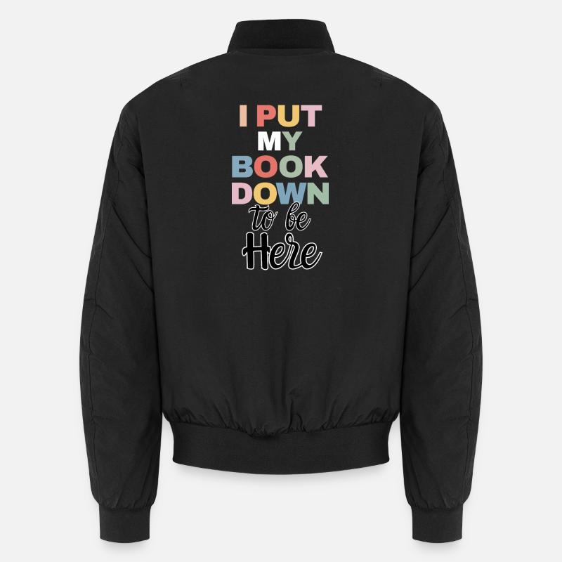 Funny Book Reader Quote Reading - Unisex Bomberjacke - Schwarz