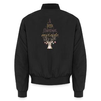 Kleines Weihnachtswunder Hirsch weihnachtlich - Unisex Bomberjacke - Schwarz - Hinten - AI Model Male 185 light (185cm)