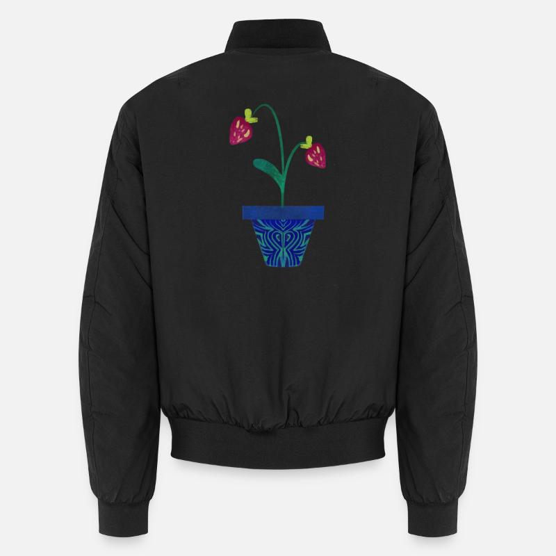 Erdbeere im Topf Unisex Bomberjacke