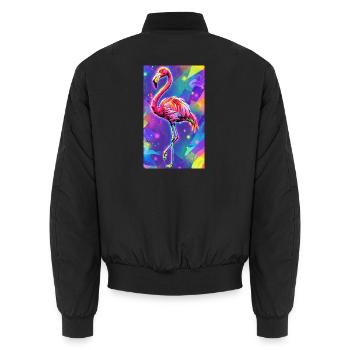 Flamingo - Unisex Bomberjacke - Schwarz - Hinten - AI Model Male 185 light (185cm)