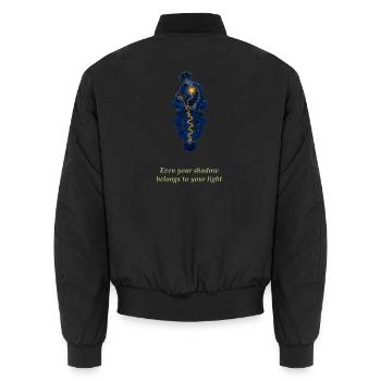 Even Your Shadow Belongs to Your Light - Unisex Bomberjacke - Schwarz - Hinten - AI Model Male 185 light (185cm)