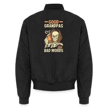 Grandfather Papaw Pop Gramps Granddad Grandpa - Unisex Bomberjacke - Schwarz - Hinten - AI Model Male 185 light (185cm)