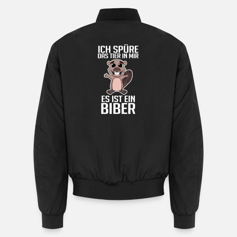 Biber Nagetier Zoo Geschenk Unisex Bomberjacke
