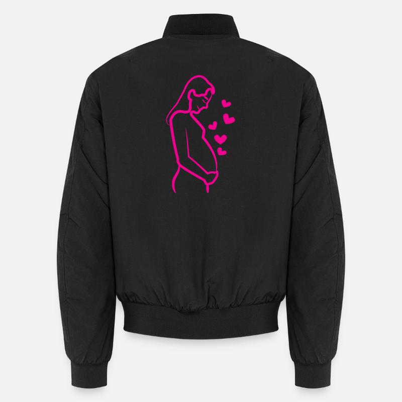 Bébé ventre mère grossesse grossesse coeur Bomber unisexe