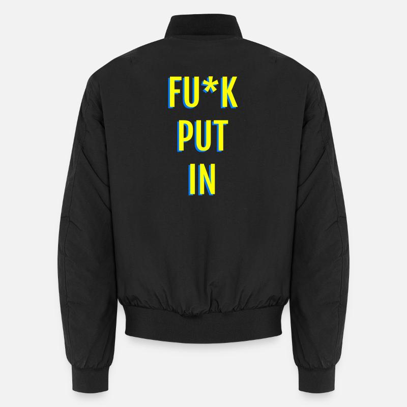Provocative neon text graphics - Unisex Bomber Jacket - black