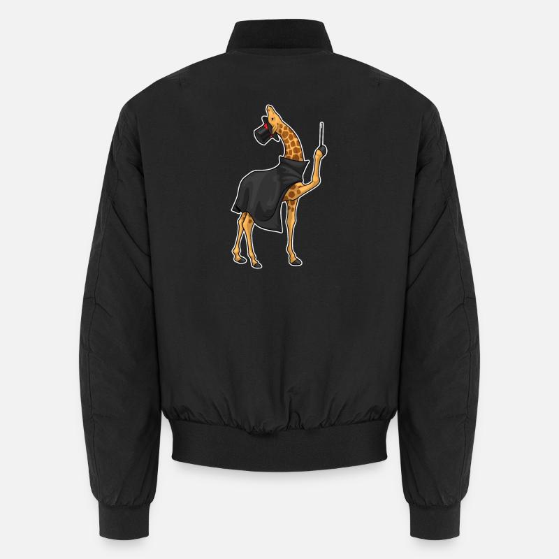 Giraffe Wizard Wand - Unisex Bomber Jacket - black