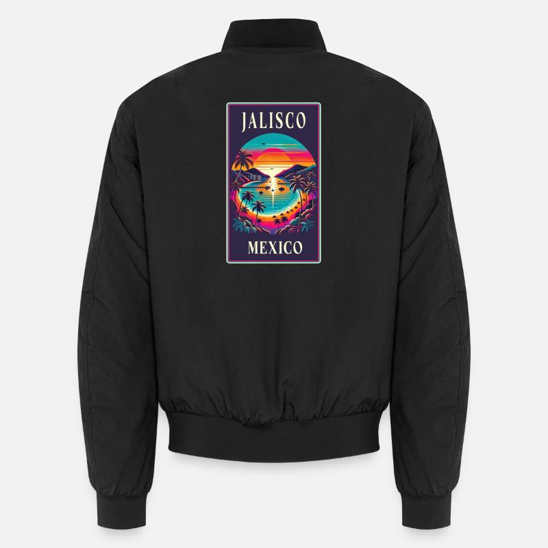 Motif de palmier Jalisco Mexico - Bomber unisexe - noir