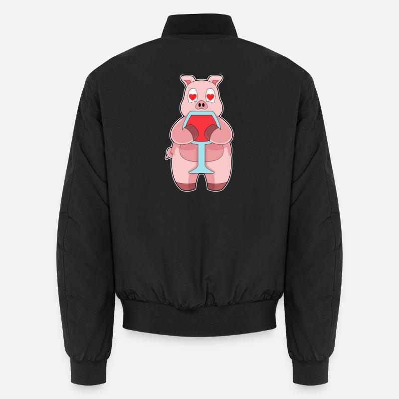 Pork Red Wine - Unisex Bomber Jacket - black