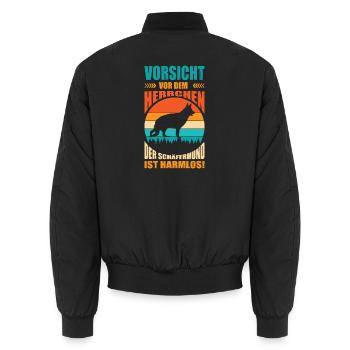 Schäferhund Geschenke Hund Herrchen Gassi - Unisex Bomberjacke - Schwarz - Hinten - AI Model Male 185 light (185cm)