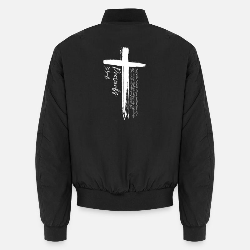 Cross - Proverbs 3:5-6 Unisex Bomber Jacket