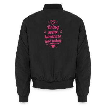 Bring some kindness into today - Unisex Bomberjacke - Schwarz - Hinten - AI Model Male 185 light (185cm)