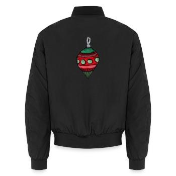 Handgemachtes Ornament mit Retro-Muster - Unisex Bomberjacke - Schwarz - Hinten - AI Model Male 185 light (185cm)