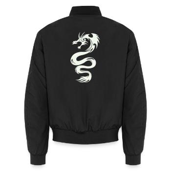 Weißer Drachen Silhouette - Unisex Bomberjacke - Schwarz - Hinten - AI Model Male 185 light (185cm)