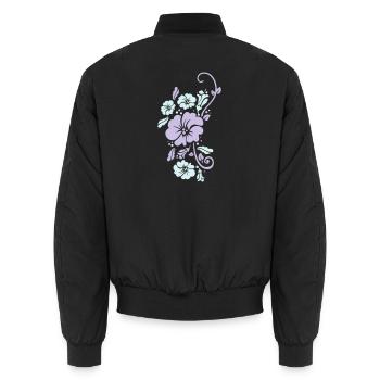 floral - Bomber unisexe - noir - Dos - AI Model Male 185 light (185cm)
