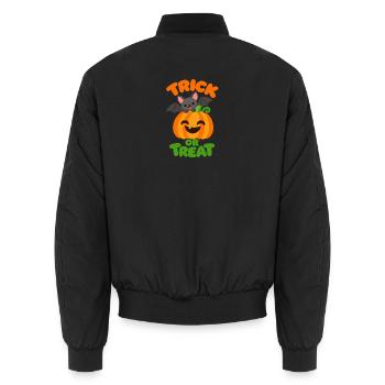 Trick or treat , Süßes oder Saures - Unisex Bomberjacke - Schwarz - Hinten - AI Model Male 185 light (185cm)