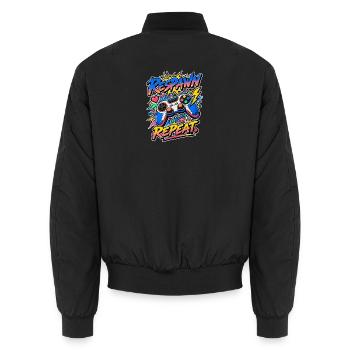 Respawn Repeat Neon Controller - Unisex Bomberjacke - Schwarz - Hinten - AI Model Male 185 light (185cm)