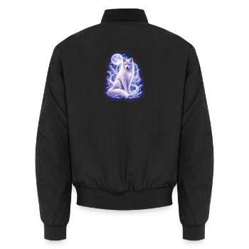 Celestial Wolf - Unisex Bomberjacke - Schwarz - Hinten - AI Model Male 185 light (185cm)