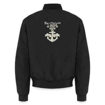 Ich weigere mich, die Hoffnung aufzugeben, Anker - Unisex Bomberjacke - Schwarz - Hinten - AI Model Male 185 light (185cm)