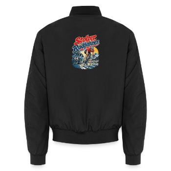 Stolzer Radfahrer Geschenkidee - Unisex Bomberjacke - Schwarz - Hinten - AI Model Male 185 light (185cm)