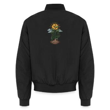 Let It Grow Gärtner  - Unisex Bomberjacke - Schwarz - Hinten - AI Model Male 185 light (185cm)