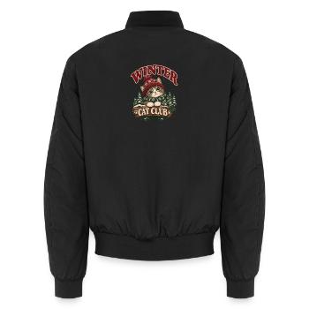 Winter Cat Club Gemütliche Katze - Unisex Bomberjacke - Schwarz - Hinten - AI Model Male 185 light (185cm)