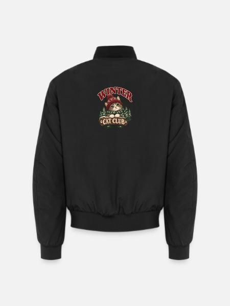Winter Cat Club Gemütliche Katze - Unisex Bomberjacke - Schwarz