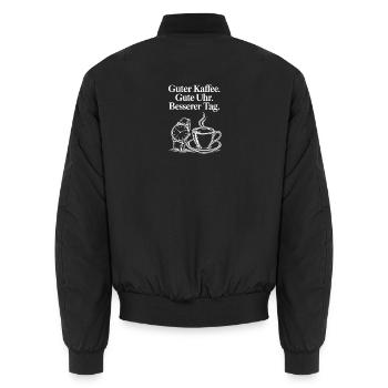 Kaffee Dampf Illustration Vintage - Unisex Bomberjacke - Schwarz - Hinten - AI Model Male 185 light (185cm)