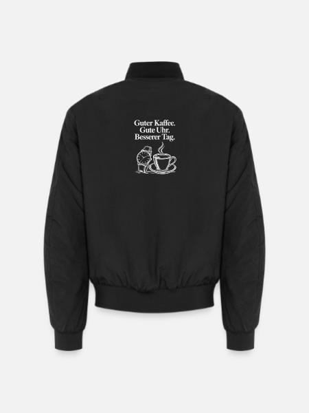 Kaffee Dampf Illustration Vintage - Unisex Bomberjacke - Schwarz