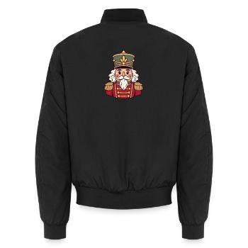 Nussknacker Goldknöpfe - Unisex Bomberjacke - Schwarz - Hinten - AI Model Male 185 light (185cm)