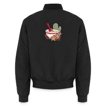 Kekszeit im Schüssel-Design - Unisex Bomberjacke - Schwarz - Hinten - AI Model Male 185 light (185cm)