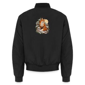 Fuchs im Winterwald - Unisex Bomberjacke - Schwarz - Hinten - AI Model Male 185 light (185cm)