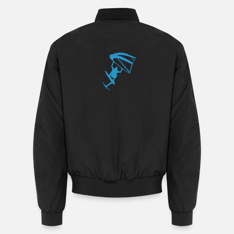 Wingfoiling Sticker - Unisex Bomber Jacket - black