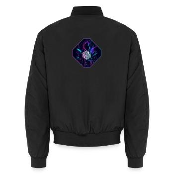 Dance Party Disco Neon – Techno Dance Vibes - Unisex Bomberjacke - Schwarz - Hinten - AI Model Male 185 light (185cm)