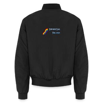 I am what I am - Unisex Bomber Jacket - black - Back - AI Model Male 185 light (185cm)