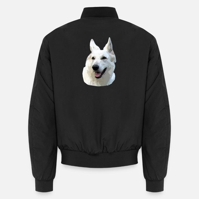 Weißer Schäferhund Unisex Bomberjacke