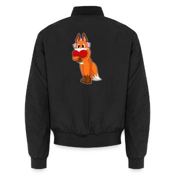 Fuchs Braut Herz Hochzeit - Unisex Bomberjacke - Schwarz - Hinten - AI Model Male 185 light (185cm)