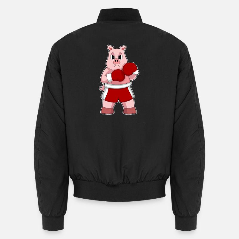 Schwein Boxer Boxhandschuhe Boxen - Unisex Bomberjacke - Schwarz